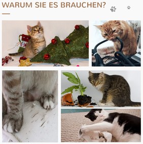 PawHut Δέντρο για γάτες Μικρό Δέντρο για γάτες για μία γάτα Πάγκος παιχνιδιού για γάτες Δέντρο αναρρίχησης Σιζάλ Χακί+Ανοιχτό καφέ 40 x 30 x 56 cm