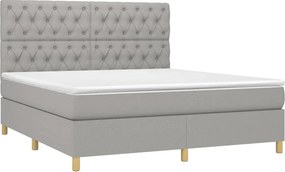 vidaXL Κρεβάτι Boxspring με Στρώμα Αν. Πράσινο 160x200εκ Υφασμάτινο