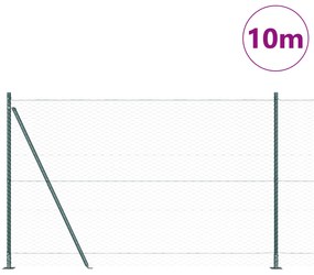 vidaXL Εξαγωνική Περίφραξη Πράσινη 1.4x10 μ Χάλυβα