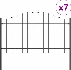 vidaXL Φράχτης Κήπου 7 pcs Γκρι 170 x 140 εκ