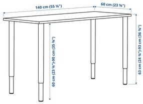 LAGKAPTEN/OLOV γραφείο, 140x60 cm 995.084.91