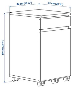 MALM συρταριέρα με ροδάκια 903.406.51