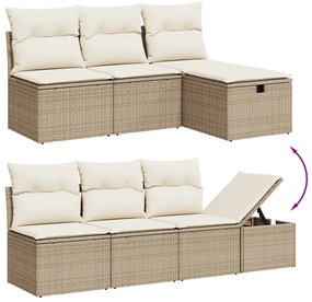 vidaXL Σαλόνι Κήπου Σετ 8 τεμ. Μπεζ Συνθετικό Ρατάν με Μαξιλάρια