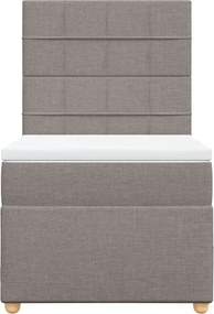vidaXL Κρεβάτι Boxspring με Στρώμα Taupe 90x200 εκ. Υφασμάτινο