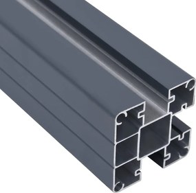 vidaXL Στύλοι Περίφραξης 3 τεμ. Σκούρο Γκρι 185 εκ. Αλουμινίου