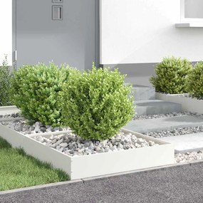 vidaXL Περίγραμμα γκαζόν Λευκό 60 x 60 x 13 εκ Ατσάλι