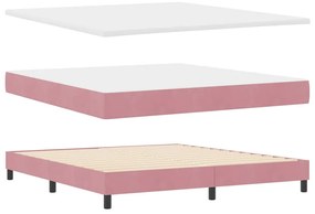 vidaXL Κρεβάτι με ελατήρια με στρώμα Ροζ 180 x 200 cm Βελούδο