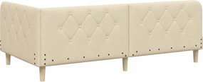 vidaXL Κρεβάτι Γωνίας Κρεμ 90 x 190 cm ύφασμα
