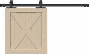 vidaXL Κιτ συρόμενης πόρτας γραφείου 91 cm από ανθρακούχο χάλυβα