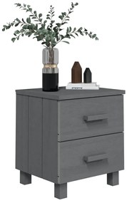 vidaXL Κομοδίνο HAMAR 2 Τεμ. Σκ. Γκρι 40x35x44,5εκ. Μασίφ Ξύλο Πεύκου