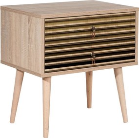Κομοδίνο Soho Megapap χρώμα sonoma 60x40x61εκ.