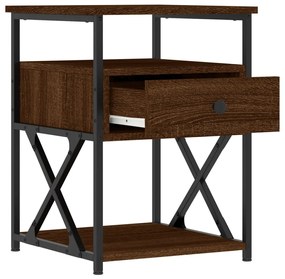 vidaXL Κομοδίνα 2 τεμ. Καφέ Δρυς 40x42x55 εκ. από Επεξεργασμένο Ξύλο