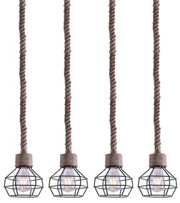 Φωτιστικό Οροφής - Ράγα 77-3684 Grenade-4 Rope &amp; Black Homelighting Rope, Metal