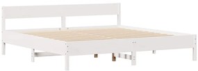 vidaXL Σκελετός Κρεβ. Χωρίς Στρώμα Λευκό 180x200 εκ Μασίφ Πεύκο