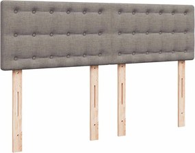 vidaXL Κρεβάτι Boxspring με Στρώμα Taupe 160x200 εκ. Υφασμάτινο