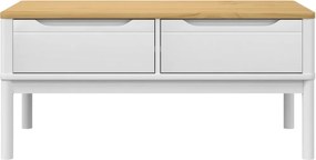 vidaXL Τραπεζάκι Σαλονιού FLORO Λευκό 99x55,5x45 εκ. Μασίφ Πεύκο