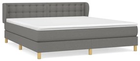 ΚΡΕΒΑΤΙ BOXSPRING ΜΕ ΣΤΡΩΜΑ ΣΚΟΥΡΟ ΓΚΡΙ 160X200 ΕΚ ΥΦΑΣΜΑΤΙΝΟ 3127134