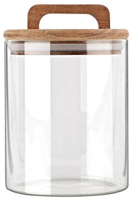 Δοχείο Αποθήκευσης Γυάλινο 650ml 10x10xΗ14,8cm Καπάκι Ξύλο Ακακίας Estia Home Art Allure 01-17477