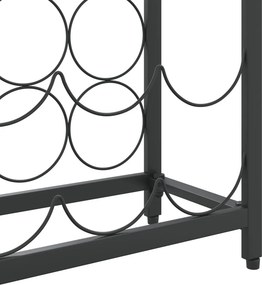 vidaXL Ραφιέρα Κρασιών 27 Μπουκ. Μαύρη 34x18x100εκ Σφυρήλατο Σίδερο