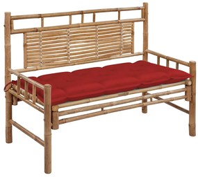 vidaXL Παγκάκι Κήπου 120 εκ. από Μπαμπού με Μαξιλάρι