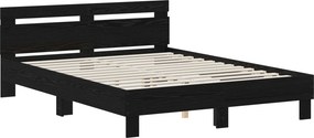 vidaXL Σκελετός Κρεβατιού Μαύρη Δρυς 120 x 190 cm Επεξεργασμένο Ξύλο