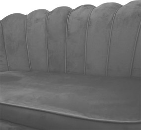 Καναπές 2θέσιος Daimon pakoworld βελούδο γκρι 134x70x77εκ