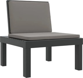 vidaXL Ξαπλώστρα με Μαξιλάρια Ανθρακί από Πολυπροπυλένιο