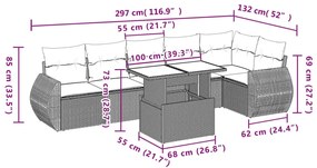 ΣΑΛΟΝΙ ΚΗΠΟΥ ΣΕΤ 7 ΤΕΜΑΧΙΩΝ ΓΚΡΙ ΣΥΝΘΕΤΙΚΟ ΡΑΤΑΝ ΜΕ ΜΑΞΙΛΑΡΙΑ 3268552