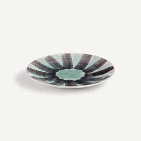 Σετ 4 μικρά πιάτα επιδορπίου από ριγέ πέτρινη προρσελάνη, VIANA