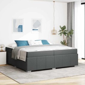 vidaXL Σκελετός Κρεβατιού Σκούρο γκρι 200 x 200 cm ύφασμα
