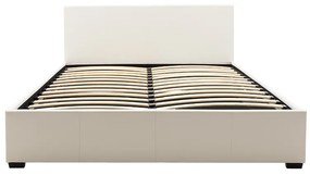 Κρεβάτι Norse pakoworld διπλό pu λευκό με αποθηκευτικό χώρο 160x200εκ - Τεχνόδερμα - 006-000027
