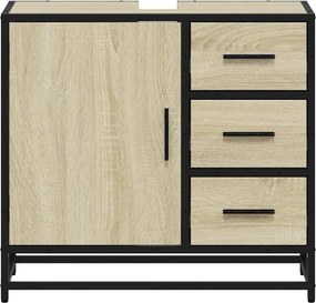vidaXL Ντουλάπι Νιπτήρα Μπάνιου Sonoma Δρυς 65x33x60 εκ. Επεξ. Ξύλο