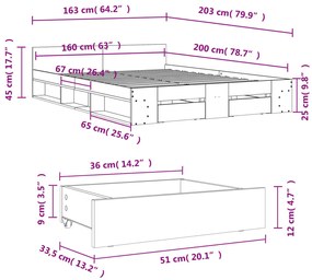 ΠΛΑΙΣΙΟ ΚΡΕΒΑΤΙΟΥ ΜΕ ΣΥΡΤΑΡΙΑ ΚΑΦΕ ΔΡΥΣ 160X200 ΕΚ. ΕΠΕΞ. ΞΥΛΟ 3280740