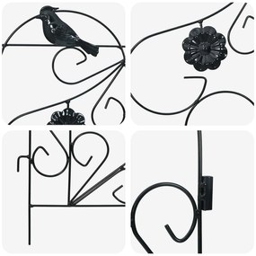 vidaXL Φράχτης Κήπου 5 pcs Μαύρο Ατσάλι