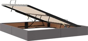 vidaXL Κρεβάτι Οθωμανικού Τύπου Γκρι 160 x 200 cm Τεχνητό Δέρμα
