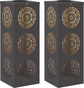 vidaXL Ηλιακό LED Φως Δρόμου 2 pcs Θερμό λευκό 18 x 18 x 50 εκ.