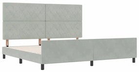 vidaXL Σκελετός Κρεβατιού Ανοιχτό γκρι 200 x 200 cm Βελούδο