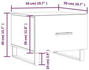 Τραπεζάκια Σαλονιού 2 τεμ. Λευκά 50x50x40 εκ Επεξεργασμένο Ξύλο - Λευκό