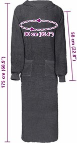 vidaXL Φούτερ-κουβέρτα KINN Ανθρακί XXL Βαμβάκι