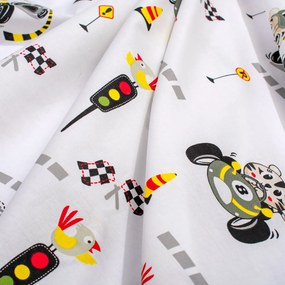 Σεντόνια Μονά (Σετ 3τμχ) Dimcol Animal Grand Prix 590 White - Olive