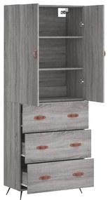 vidaXL Ντουλάπι Γκρι Sonoma 69,5 x 34 x 180 εκ. Επεξεργασμένο Ξύλο