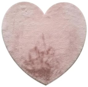 Χαλί Puffy FC19 Pink Heart Αντιολισθηρό 120 x 120 Στρόγγυλο