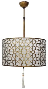 Φωτιστικό Οροφής Casablanca 14-0284 3/Ε27 Αμπαζούρ Bronze Heronia Metal, Fabric