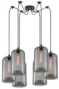 Φωτιστικό Οροφής  SE21-SM-19-30-BL6+ FEINT Smoked Glass Pendant+ - 51W - 100W - 77-8786