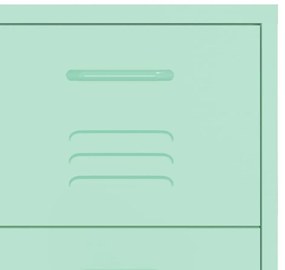 Συρταριέρα Χρώμα Μέντα 80 x 35 x 101,5 εκ. από Ατσάλι - Πράσινο