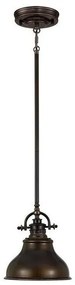 Κρεμαστό Φωτιστικό Οροφής 1xE27 Καμπάνα Φ20cm Emery Elstead Lighting-QZ-EMERY-P-S-PN-Μπρονζέ QZ-EMERY-P-S-PN