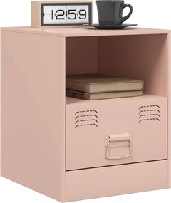 vidaXL Κομοδίνα 2 τεμ. Ροζ 34,5 x 39 x 44 εκ. από Χάλυβα
