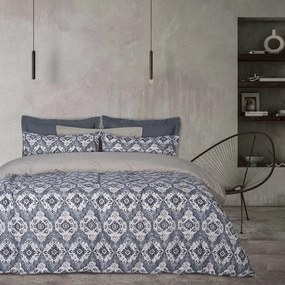 Σεντόνια 9617 Happy Flannel (Σετ 3τμχ) Blue-Beige-Ecru Das Home Υπέρδιπλο 240x260cm 100% Βαμβακερή Φανέλα