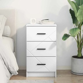 vidaXL Κομοδίνο με συρτάρι Λευκό 38 x 38 x 66 εκ Επεξεργασμένο ξύλο