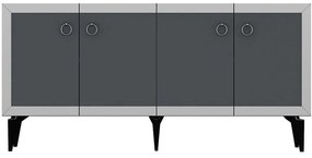 Μπουφές Ponny 475OLV2748 150x40x79cm Anthracite-Silver Particle Board, Melamine